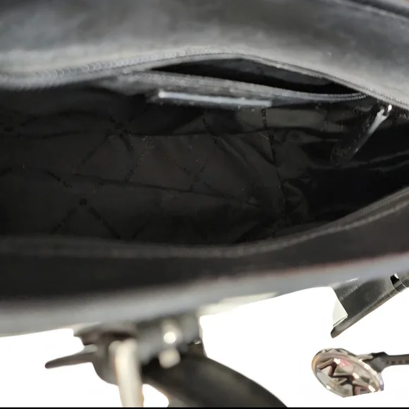 MICHAEL KORS XS Jet Set Travel Black & White MK Logo Zip Tote Bag - Picture 8 of 12